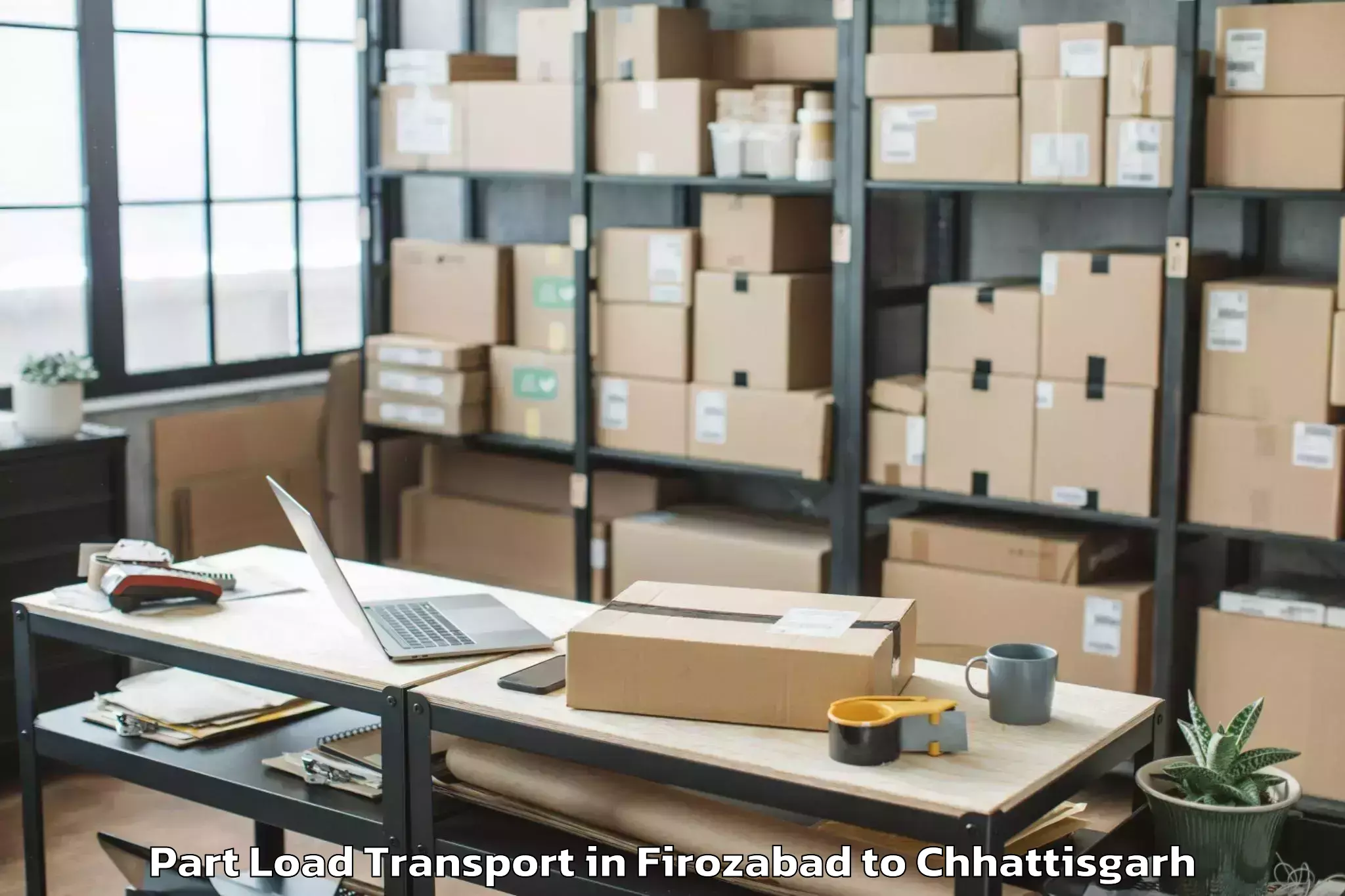 Professional Firozabad to Tamnar Part Load Transport